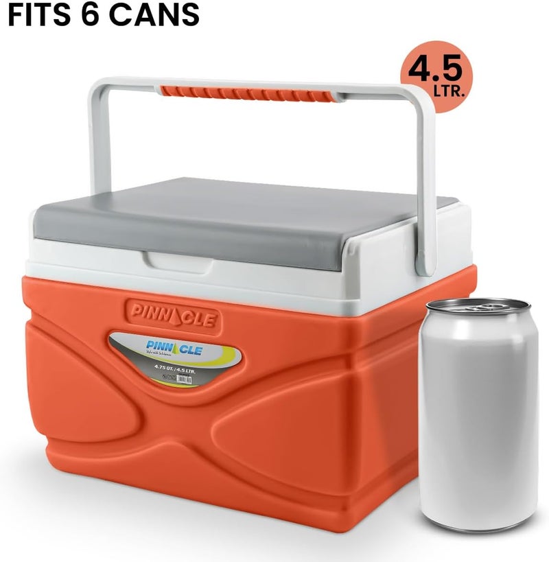 PINNACLE Picnic Cooler – 4.5 Liter Hard Cooler – Coolbox Keeps Contents Cool for 48 Hours – BPA Free Outdoor Cooler – Portable Cooler for Picnics, Grill, Camping (Orange) - Image 2